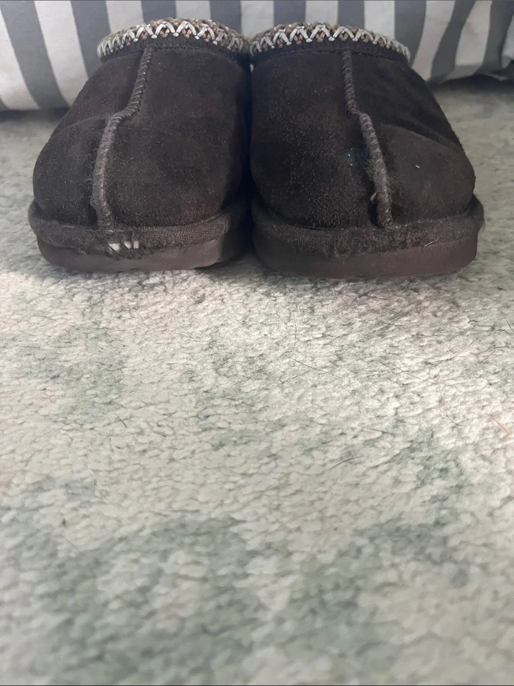 UGG Kids Tasmin Chocolate Brown Slip-On Clog with Knit Collar